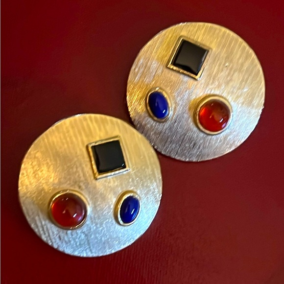 Les Bernard Runway Couture Vintage 1980’s  Necklace/Earrings Set /Original Case - Picture 5 of 13